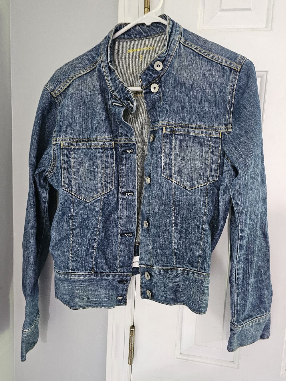 Paper Denim & Cloth Washed Blue Stand-Collar Denim Jacket